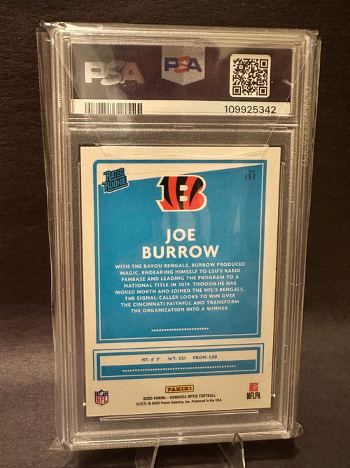 2020 Optic Joe Burrow Rookie PSA 10