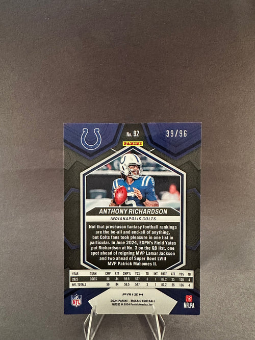 2024 Anthony Richardson Blue Sparkle Mosaic #39/96