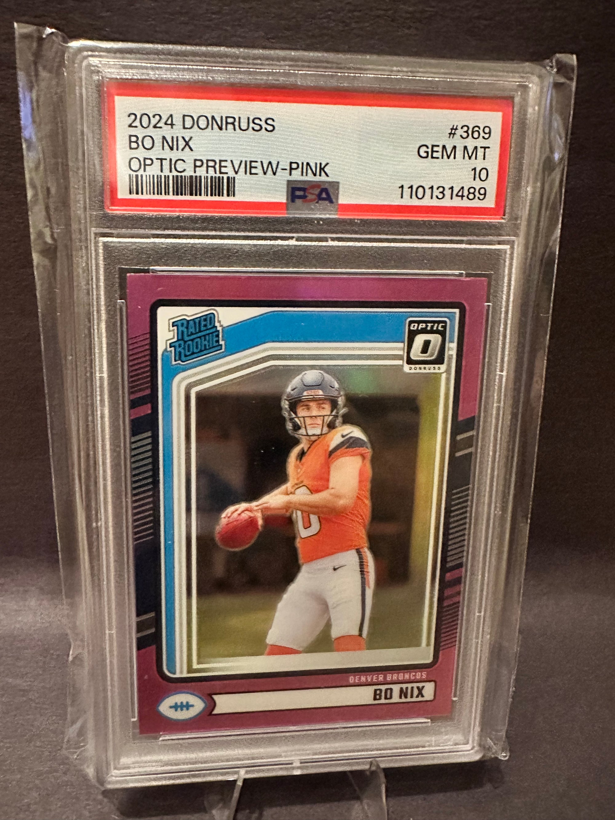 Bo Nix Optic Preview Pink PSA 10